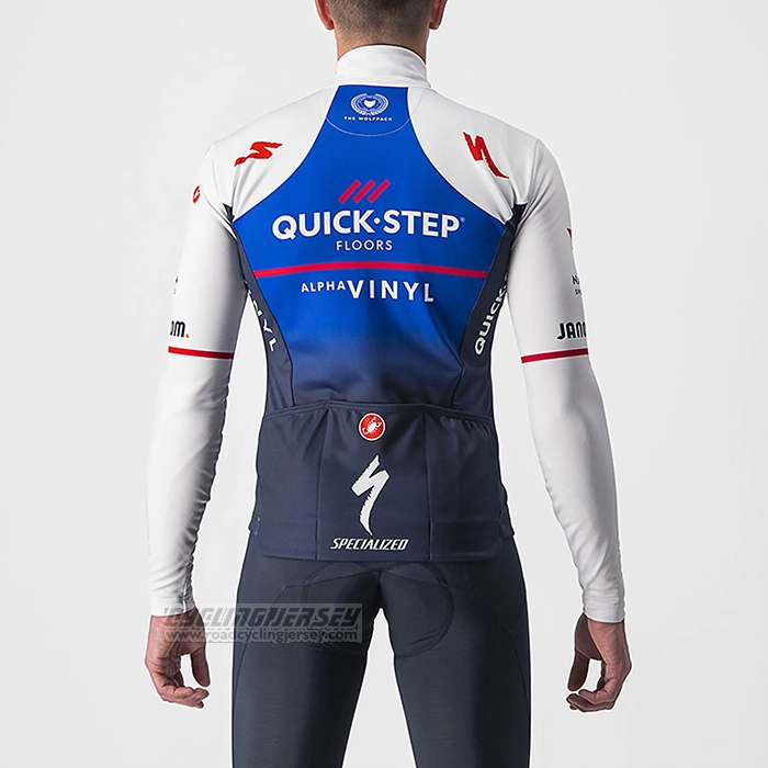 2022 Cycling Jersey Deceuninck Quick Step Bluee White Long Sleeve and Bib Short